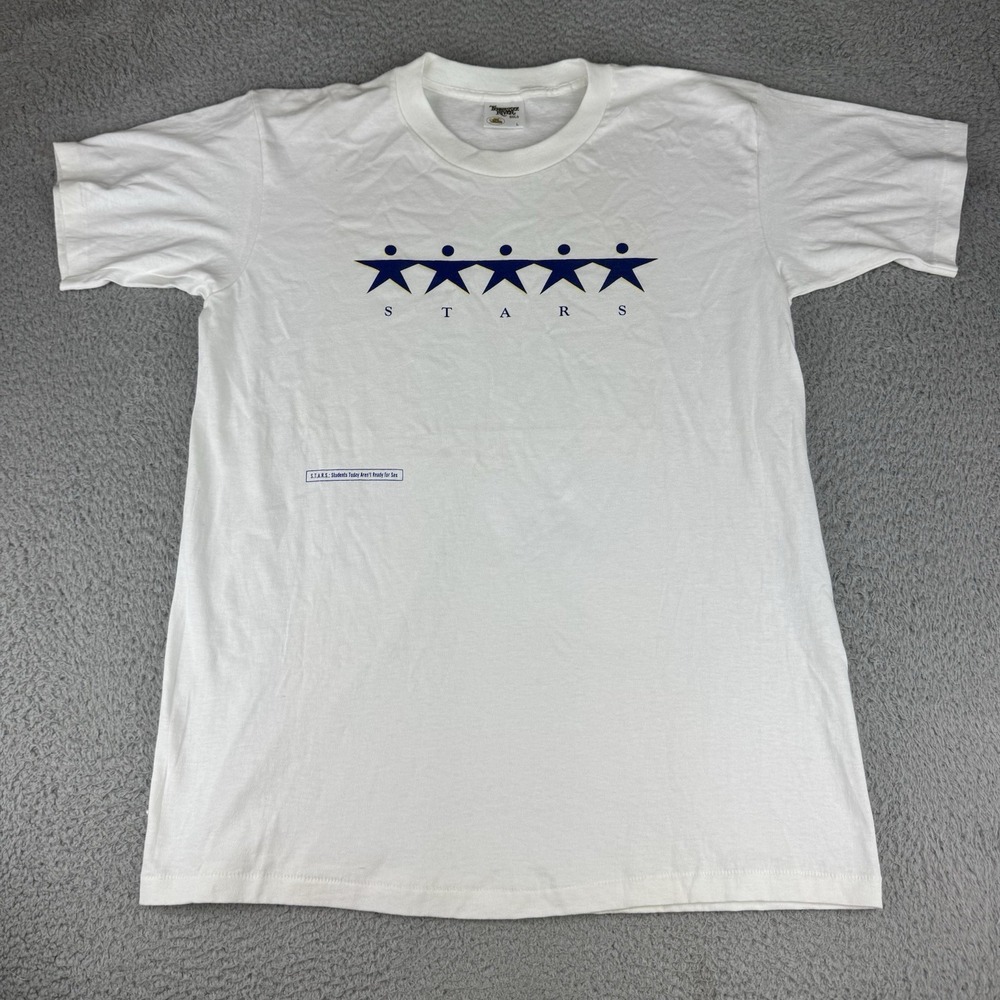 STARS Students Ready For S*x VTG T Shirt DARE Graphic Text Y2k Single Stitch Lg